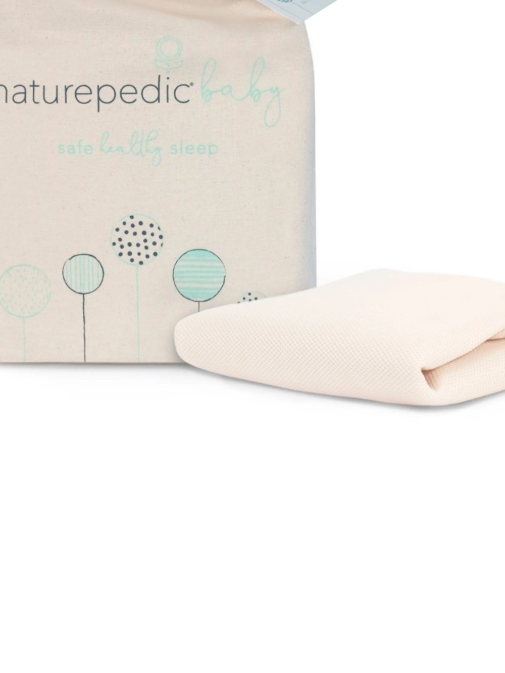 Naturepedic Organic Cotton Waterproof Fitted Crib Protector Pad, Large, NWOT